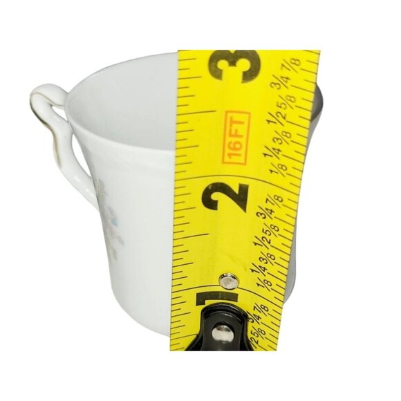 Vintage Teacup and Saucer Set by OBERPFALZ Bone China Pink Blue Floral Bavaria - Picture 11 of 11